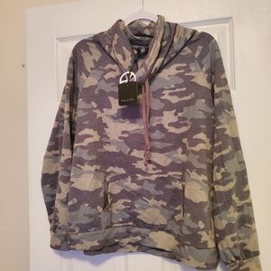 Hippie Chic Camo Mock Hoddie